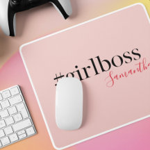 Modern Pink Girl Boss & Name   best Girly Gift