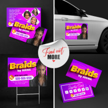 Vibrant Pink & Yellow African Hair Braiding Photo