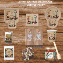 RUSTIC CHARM WESTERN MR AND MRS WEDDING PARTY