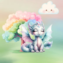 Cute Pastel Dragon Baby Shower Suite