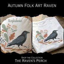 Autumn Folk Art Raven