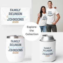 Lake house family reunion party retro typography