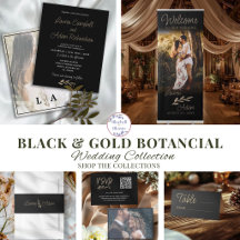 Black & Gold Botanical Wedding Collection