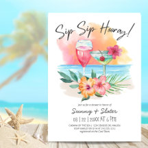 Seaside Sippin' Tropical Beach Couples Baby Shower