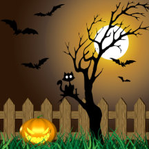 Scary Halloween Garden Scene