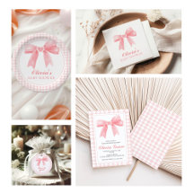 Pink Bow Fancy Baby Shower
