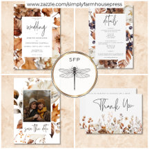 Modern Fall Neutral Floral Frame Wedding