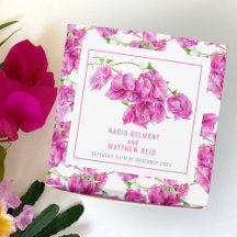 Bougainvillea pink watercolor tropical wedding
