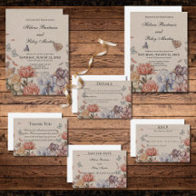 Butterfly Garden Vintage Wedding Suite Cards