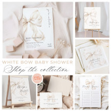 Elegant White Bow Baby Shower