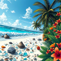 Beachy Tropical Paradise Art