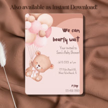 We can Bearly Wait - Baby shower - Boy & Girl