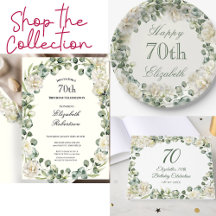 Elegant Floral Wreath 70th Birthday Party 