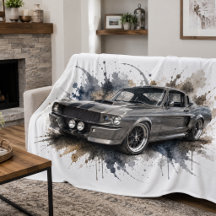 Classic Hot Rod / Muscle Car Fleece Blankets