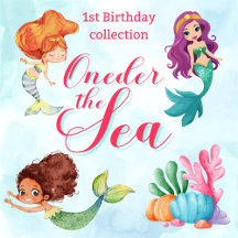 Oneder the Sea Mermaid Girls 1st Birthday