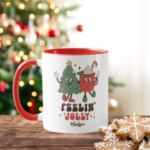 Feelin' Jolly Christmas Holidays Funny Retro