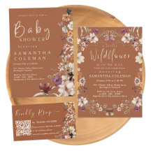 Rustic Boho Wildflower Terracotta Baby Shower