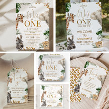 Cheetah Safari Wild One Baby Shower Collection