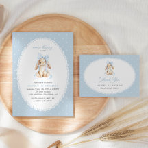 Bunny, Blue Polka Dots First Birthday Collection
