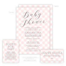 BABY   Baby Shower Gingham PINK