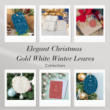 White Gold Winter Leaves Christmas Collection