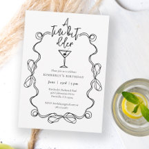 A Tiny Bit Older Black Wavy Border Birthday Party 