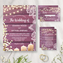 Purple Wood String Lights Baby's Breath And Lace
