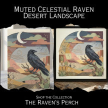 Muted Celestial Raven - Desert Landscape