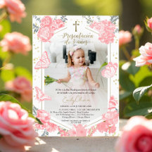 Presentación de 3 años Butterflys Pink Watercolor