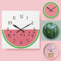 Watermelon Summer Vibes Kitchen Clocks