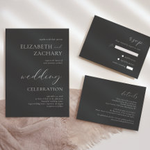 Simple Elegant Script Gray Wedding Suite
