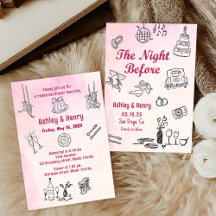 Pink Hand Drawn Quirky Wedding
