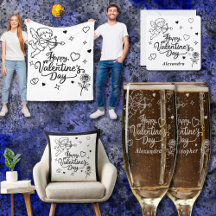 Valentines Day Cherub & Romantic Doodle Design 