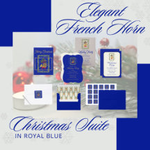 Elegant French Horn Christmas Suite in Royal Blue