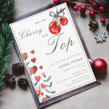 Red Cherry Heart Floral Baby Shower