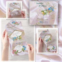 Bouquets of Multi-colour Roses on Silk textures