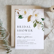 Watercolor White Magnolia Bridal Shower Collection