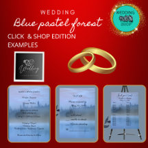 Blue pastel forest landscape Wedding collection