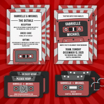 Retro Vinyl Cassette Music-inspired Wedding Suite
