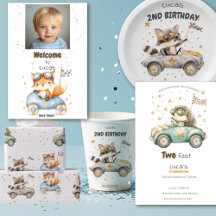 Funny Animals Race Cars 2nd Birthday