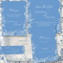 Blue Toile Ocean themed Wedding