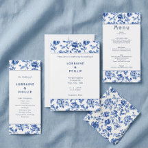 Timeless Romance Delftware-Inspired wedding