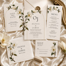 Ivory Magnolia Gold Arch Wedding Collection