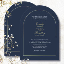 Dark Navy Blue Elegant Gold Arch Wedding Suite