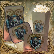 Mystical cat of Egypt, black as night,