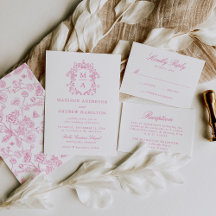 Elegant Pink Chinoiserie Victorian Floral Wedding