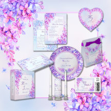 Watercolor Lilac Flower Wedding Collection