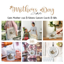 Cute Mother cat and kittens custom gift ideas