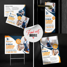 Professional Plumbing Repair Plumber Blue Orange