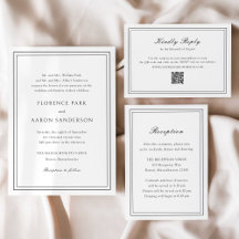 Traditional Timeless Wedding Invitation Suite